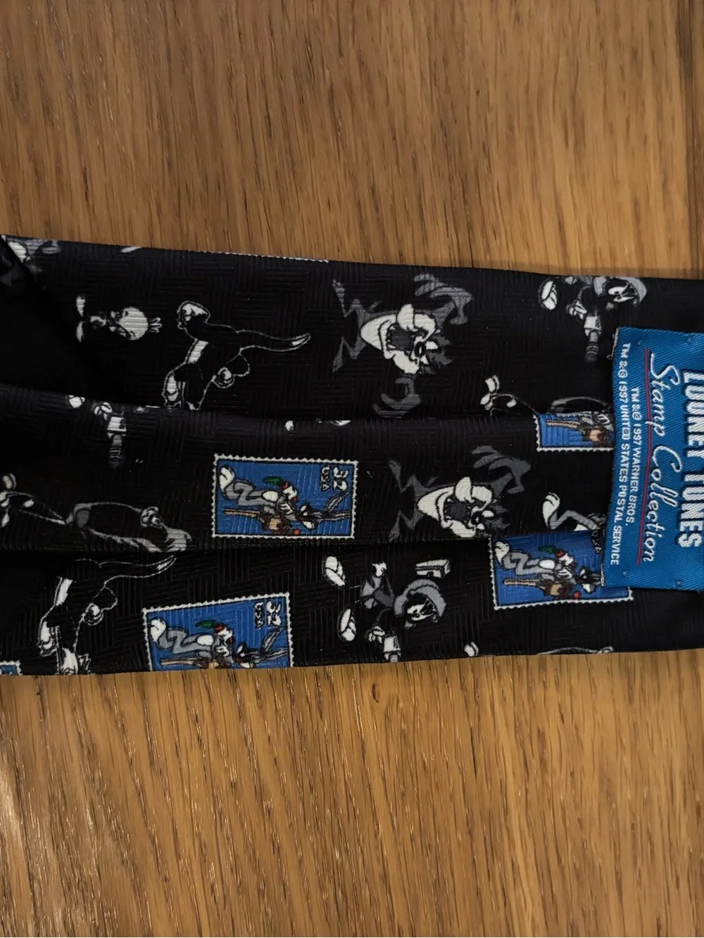 Looney Tuned Stamp Collection Vintage Necktie Bugs Bunny and Friends